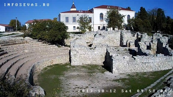 Chersonese，古代剧院。塞瓦斯托波尔实时