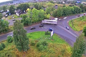 街道 Gvardeiskaya - 关键的十字路口。 网络摄像头 彼得罗扎沃茨克