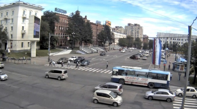 街道的看法。普希金在广场的区域。列宁。哈巴罗夫斯克在线