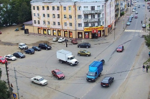 广场的十字路口列宁和捷尔任斯科。全景摄像头