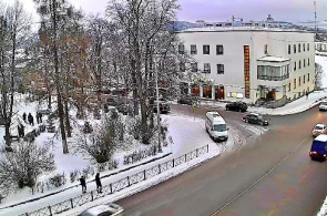 Karelskaya-列宁街道的十字路口。网络摄像头Sortavala在线