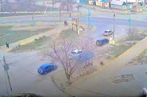 街道 Magistralnaya - Moskovskaya 的十字路口。 网络摄像头 伏尔加格勒