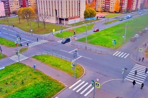 Botanic和Chebyshevskaya街道的交汇处。 彼得霍夫网上摄像头