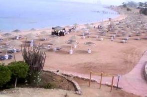 Domina珊瑚湾海蓝宝石酒店的摄像头俯瞰着海滩和大海