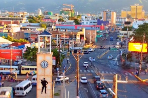 牙买加首都的全景。 网络摄像头 金士顿