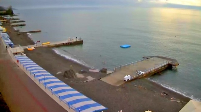 酒店赫拉斯海滩的景色。 Semidvorye在线摄像头