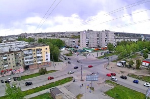 卡尔·马克思和胜利的十字路口。卡缅斯克-乌拉尔地区的网络摄像头