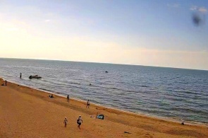 Golubitskaya 村的海滩。 网络摄像头 阿纳帕