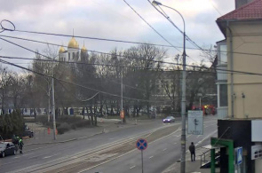 Sovetskiy Prospekt和柴可夫斯基街道的十字路口。网络摄像头加里宁格勒在线