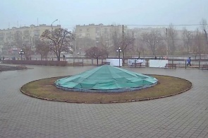 文化的城市宫殿的喷泉。摄像头Severodonetsk在线