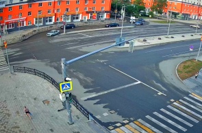 胜利广场。 网络摄像头 第一乌拉尔斯克